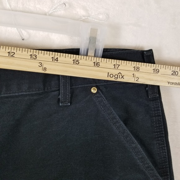 Carhartt Mens B01 Black Double Front Logger Work Pants Duck Canvas 36 x 32 - Picture 4 of 7